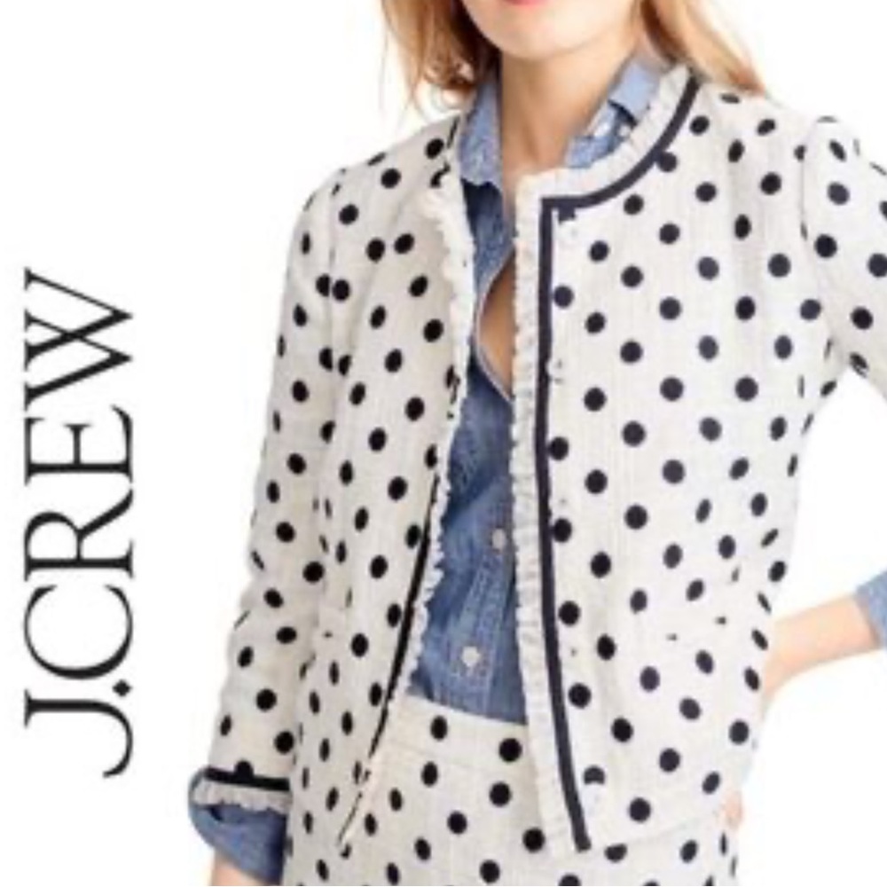 NWT Women's J Crew Polka Dot Ladies Jacket, Size 4